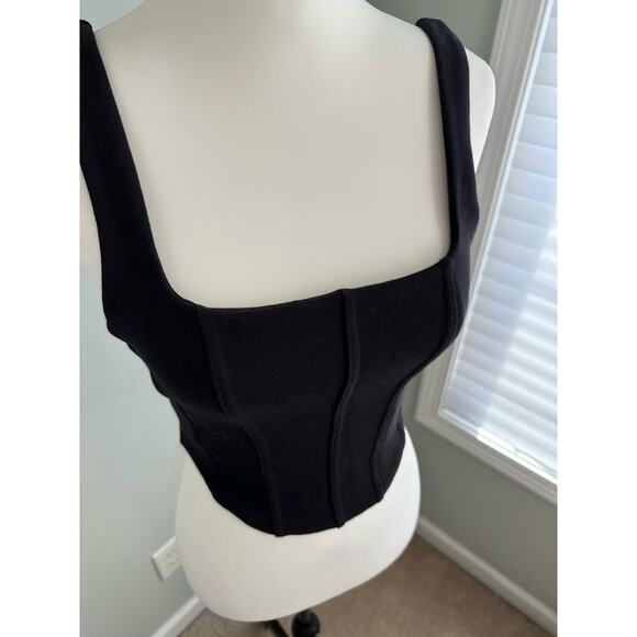 NWT Good American Black Compressive Terry Corset Tank Small - Picture 2 of 7